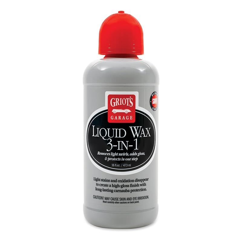 Cera líquida automotiva 3 em 1 Griot's Garage para limpeza, polimento e proteção com carnaúba 11013, frasco de 480 mL
