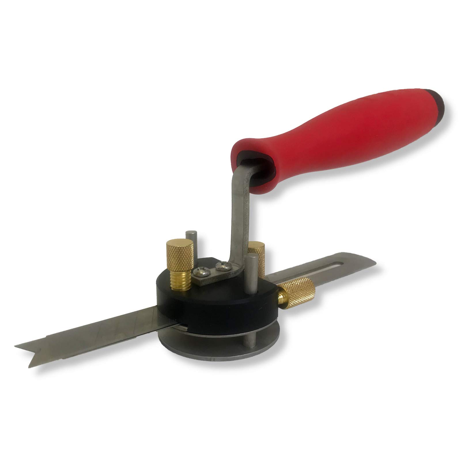 DEWEPRO Randdämmstreifen Schneider - präzises Abschneiden von Estrichrandstreifen - Randstreifen Abschneider höhenverstellbar 6-30mm, inkl. 2 Ersatzklingen
