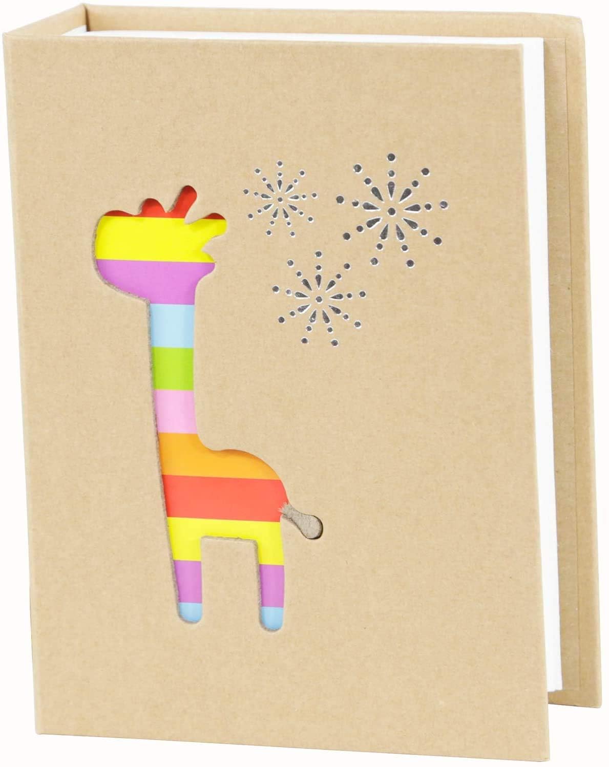 Khazna Giraffe Photo Album, Colorful Cartoon Photo Album Slip in 6 x 4 inch 100 Pockets Scrapbook Family Memories Baby Albums (Deer) Photo Album 4x6 Baby Baby Journal Photo Album