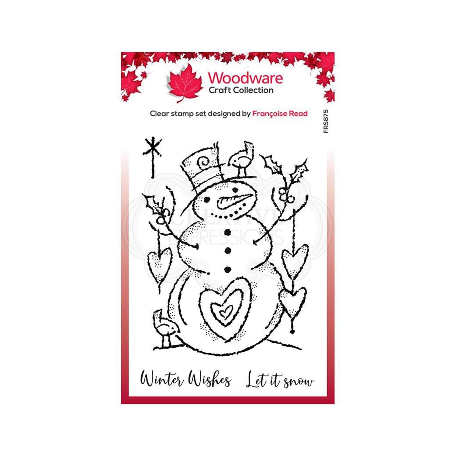 Woodware Clear Singles Loving Snowman Stamp by Creative Expressions. Brand new.