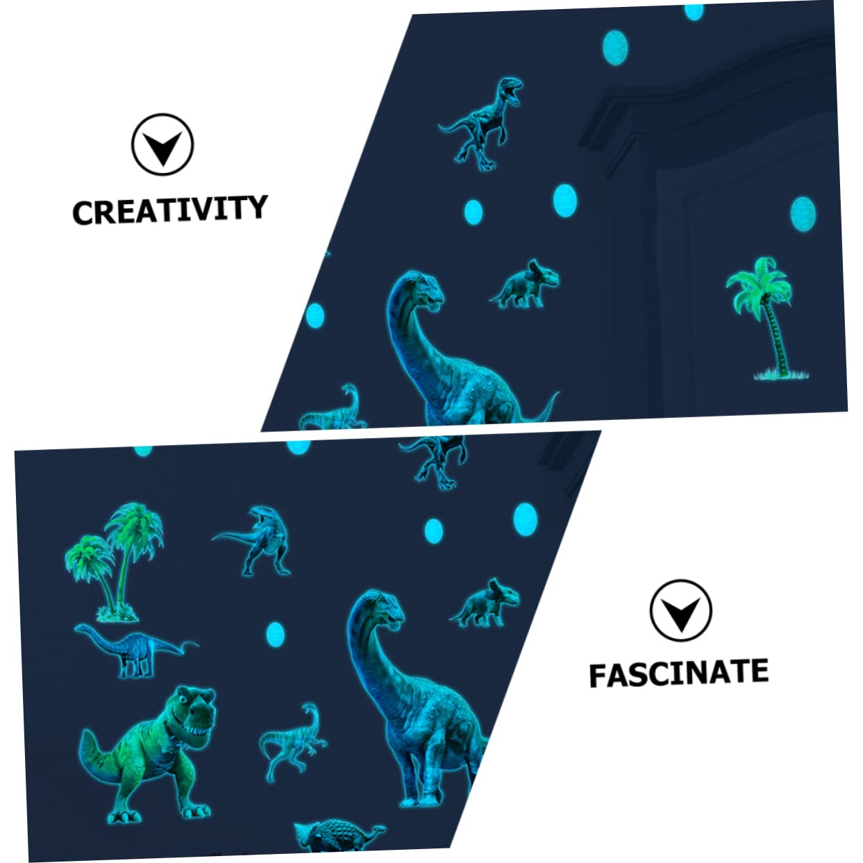ifundom 3juegos Pegatinas De Pared Infantiles De Dinosaurios Autoadhesivas Decoración Brillante Para Habitaciones De Niño Niña Para Paredes Suaves y Secas