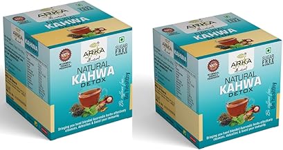 Arka All Natural 2 PK Kokum Desi Kahwa detox Sugar & Caffeine Free Herbal Green Tea (15 Sachets in Each box)