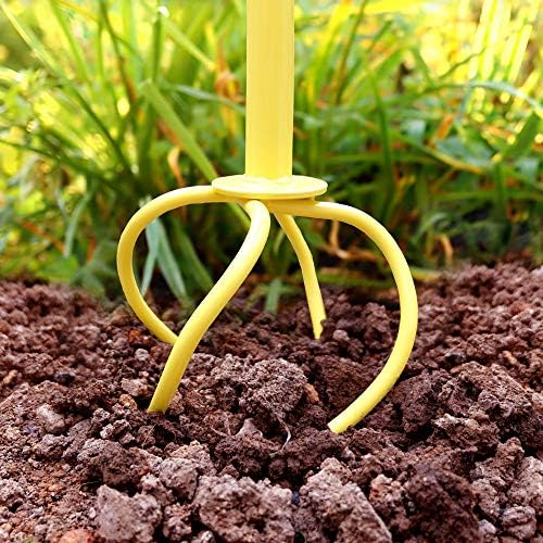 Hortem Garden Claw Tool Cultivator, Hand Twist Tiller with Durable Steel Shaft Tines and Comfortable Handle 76cm Long