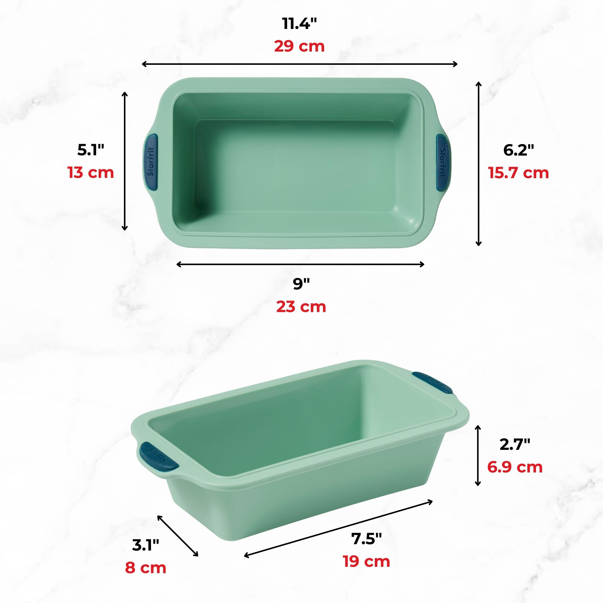 STARFRIT Molde de silicona para pan de 9,5 x 4 (24 x 10 cm) con marco de metal integrado