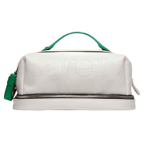 SARELLY, Makeup Bag, Perfect for Makeup Brushes, Vegan Leather, White
