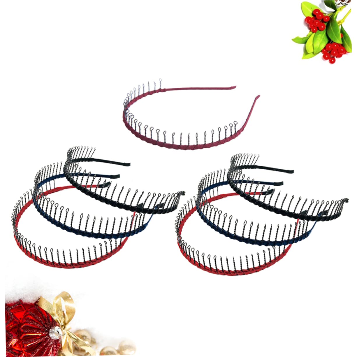 FOMIYES 21piezas Diadema Antideslizante Dientes Metálicos Para Mujeres Accesorios De Maquillaje y Deportes Para Lavar La Cara y Decorar El Cabello