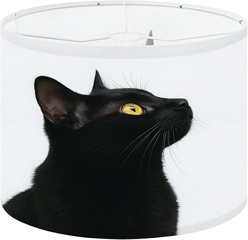 Miniatura 12 de Farmhouse Lampshades Lamp Shades set of 2 Cheerful Black Cats Bright Retro Futuristic Colors Light Shade for Table Lamps Floor Lamps Drum Lamp