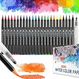 Disfrute de la Pintura: Ya sea que esté en casa, en la escuela, de viaje, en la biblioteca o en la galería de arte, puede usarlo para hacer tarjetas de felicitación, colorear, pintar, diseñar, hacer garabatos, firmar, etc. un bolígrafo para pintar. Un bolígrafo de acuarela es absolutamente una gran opción porque los rotuladores profesionales son muy seguros y no gotearán.