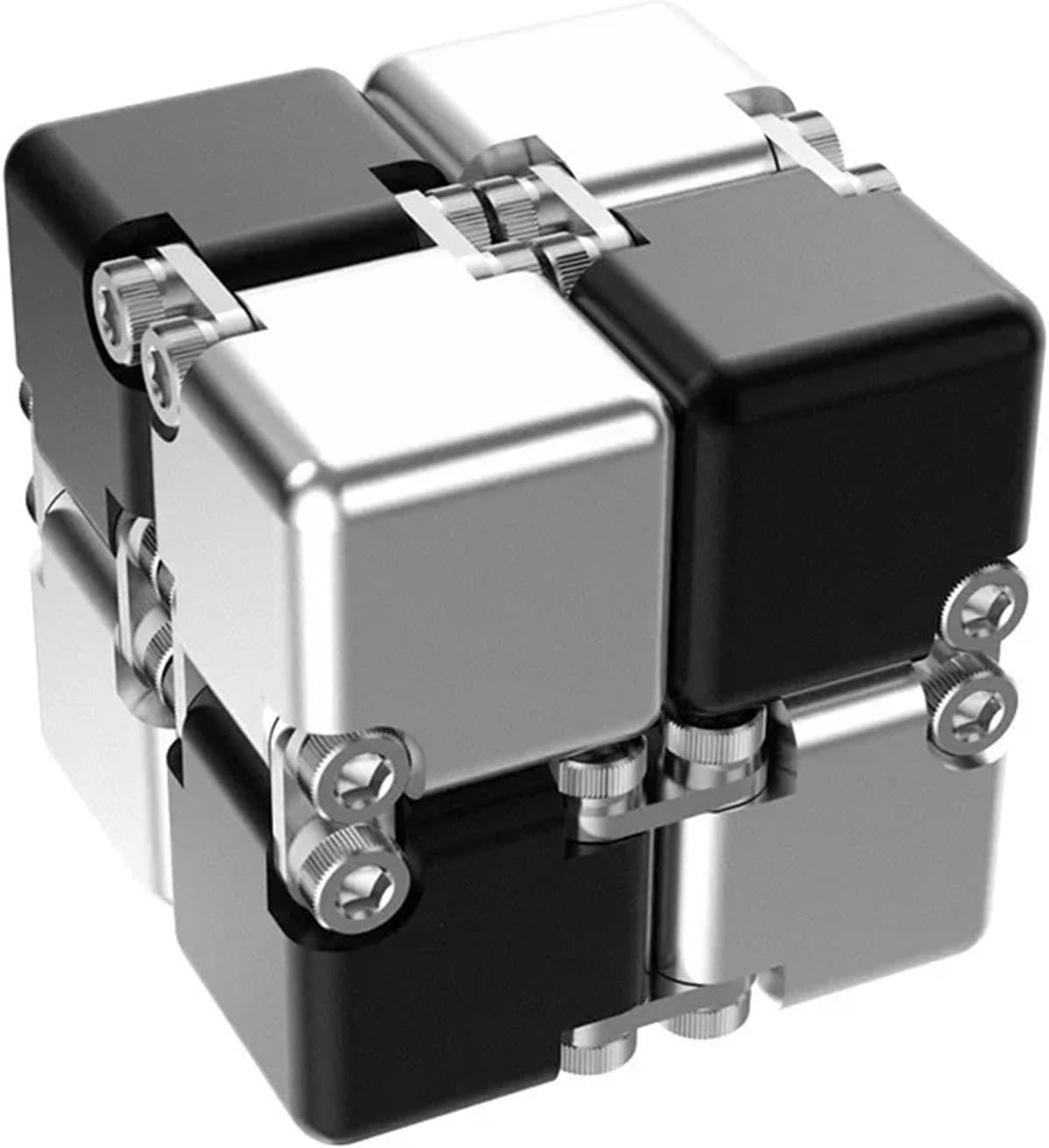 Adult Fashion Metal Unlimited New Upgrade Disassembly and Development Intelligent Stress Relief Toy(Black Silver)