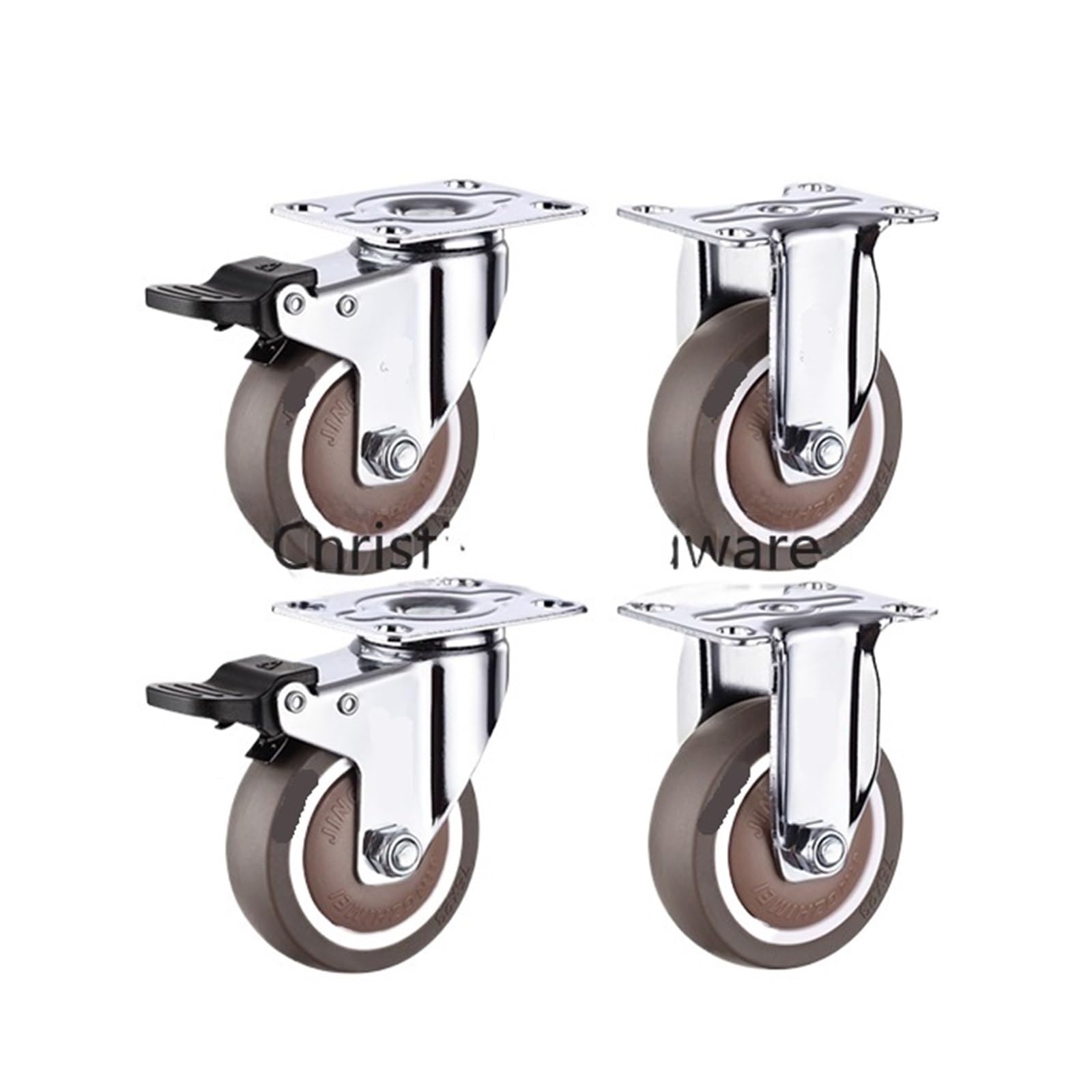 Roulettes pivotantes avec frein lot de 4 pour meubles de type 5 et taille 2.5 pouces