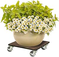 Vista 8 de Foreman Soporte para plantas en maceta con patas (12 x 12 x 4 pulgadas), para interiores y exteriores, resistente, versátil, resistente a