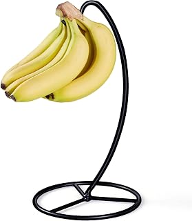 EGMEHOAD Black Metal Banana Hanger Stand - Rustproof Tree Holder Keeps Bananas Fresh Up to 15 lbs