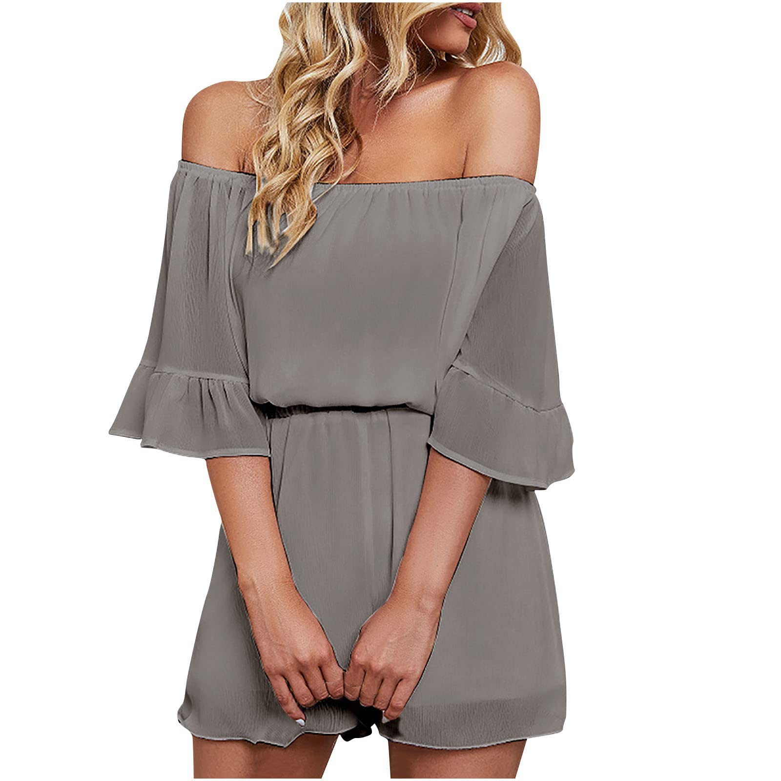 Amazon.com: Uillui Rompers for Women Dressy Summer High Waist 