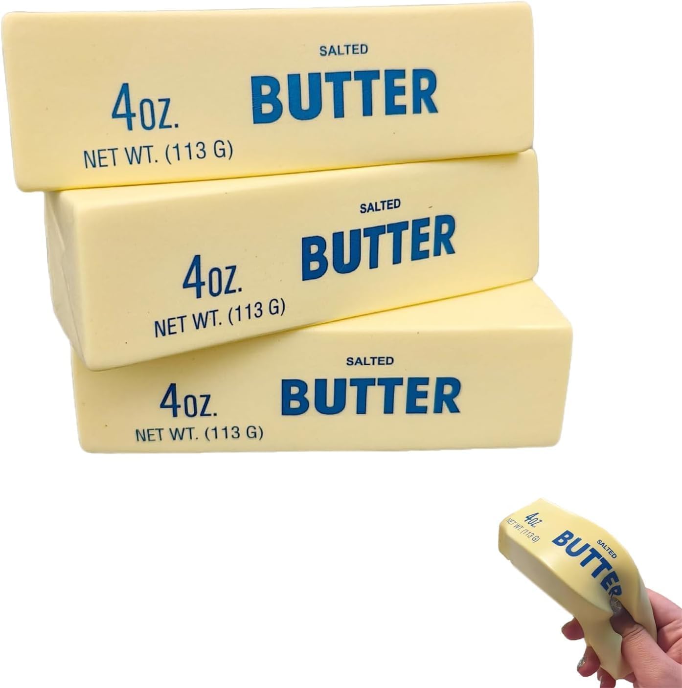 Butter Squishy, Butter Design Stress Relief Squishies for Desk, Butter Stress Ball Realistic Design, Anxiety Relief Fidget, Funny-Themed Office Decor (3#)