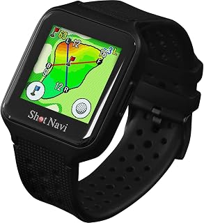 Shot Navi(ショットナビ) SkyNova ゴルフ GPSナビ 腕時計型 マルチ測位対応 日本製 【シンプル（ブラック）】 | 本体19gの超軽量コンパクト設計,2ボタン＋タッチで簡単操作,オートビューチェンジ,オートメジャー,Shot Tracker 1個付属