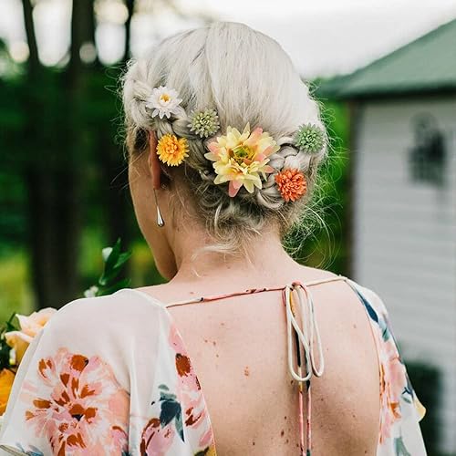 Miniatura 3 de Ahoney 20 pinzas para el cabello con flores tropicales para mujeres y niñas, pasadores de pelo de flores artificiales hawaianas, horquillas de gasa,