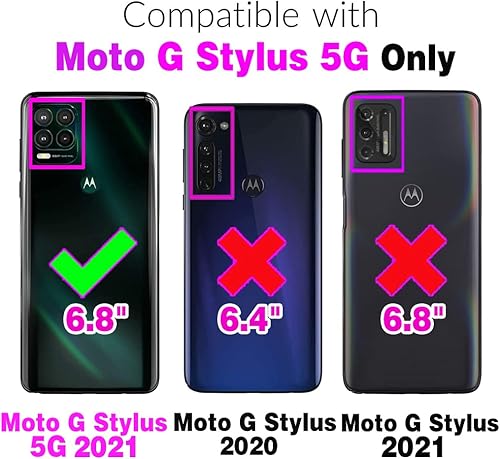 Miniatura 2 de Funda para teléfono Moto G Stylus 5G 2021 con correa cruzada para el hombro y tarjetero de cuero para tarjetas de crédito, bolsillo delgado,