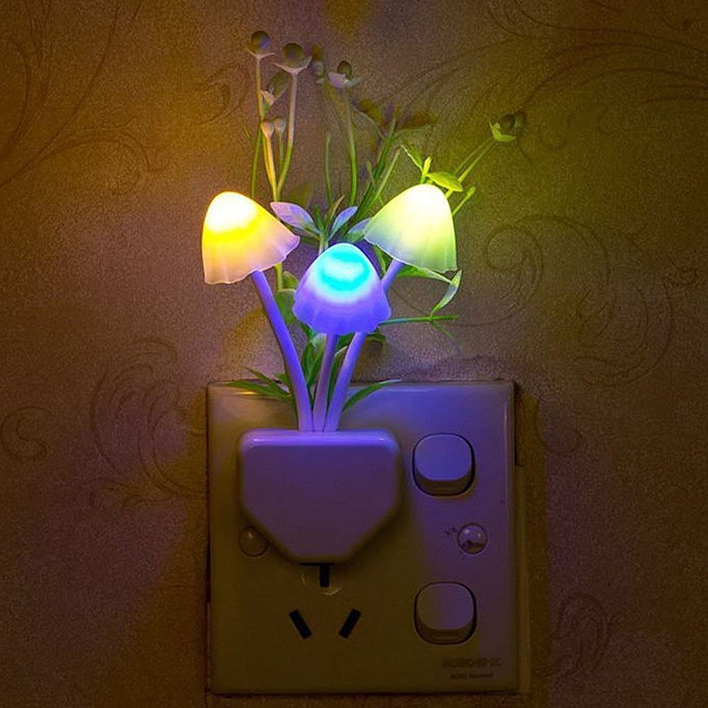BARGAIN HUB Led Green Nature Lamp Automatic Sensor Color Changing Mushroom Night Lights- Multi Color Changing Effect- for Kids Adults Stocking Stuffers Ideas Birthday Gift (Pack of 2)