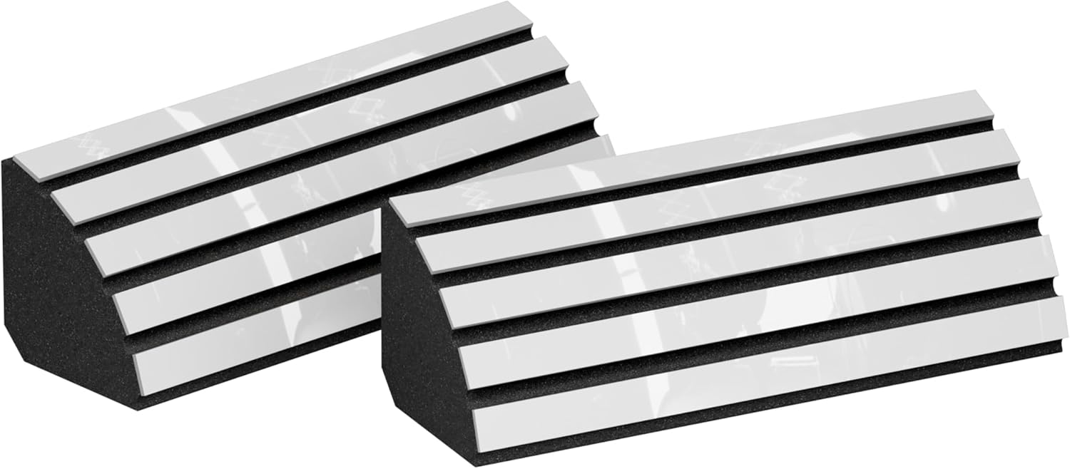 2-Pack — Corner Bass Trap for mount in corner under the ceiling and wall | Recording Studio Acoustical Treatments | Size:23x50cm | Color: [x2 POLETRAP-H | White glossy plastic]