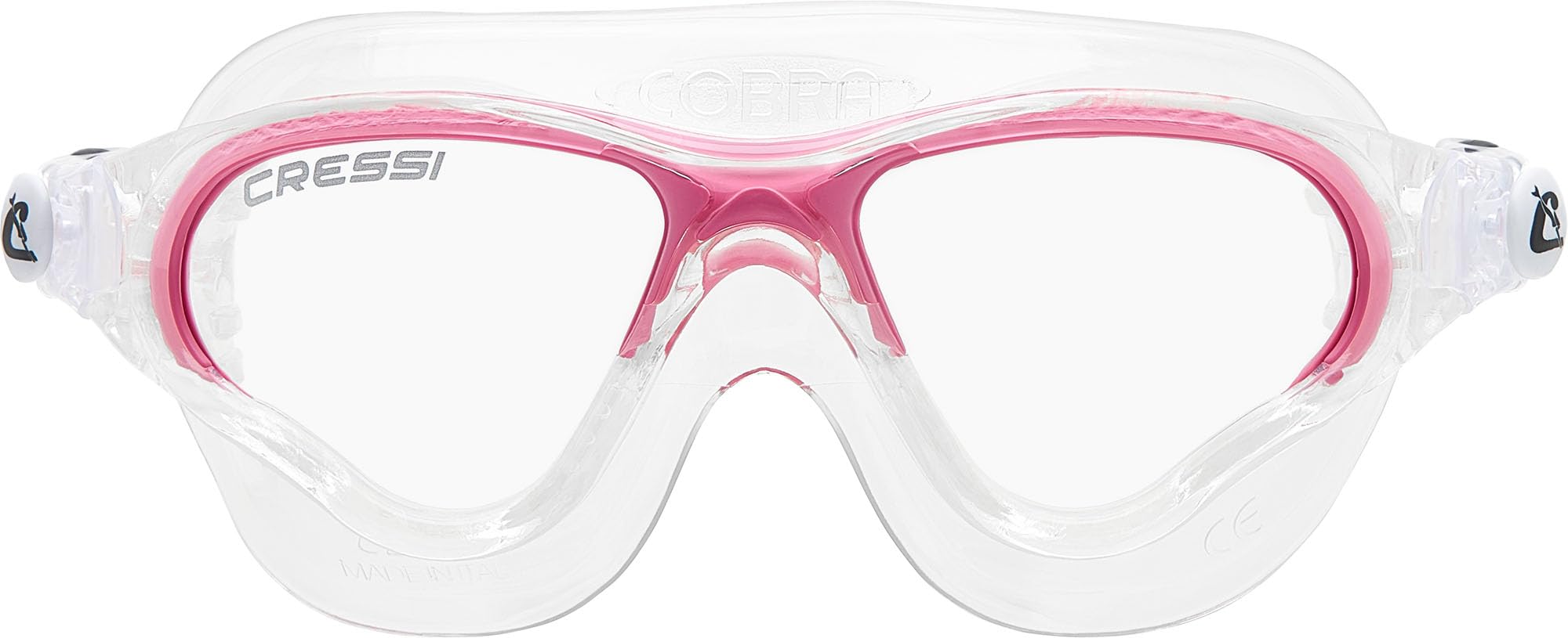 Cressi Cobra Anti Fog Premium Swim Goggles Mask - Clear/Pink