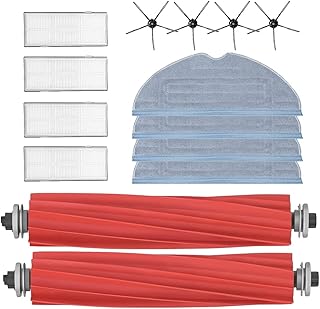 Accessories for Xiaomi Roborock S7,Spare Parts for Roborock S7,2 Main Brush,4 Side Brushes,4 Hepa Filter,4 Mop Cloth for Xiaomi Roborock S7 S70 S75 S7Max S7Maxv T7s Vacuum Cleaner.(14 Pack)