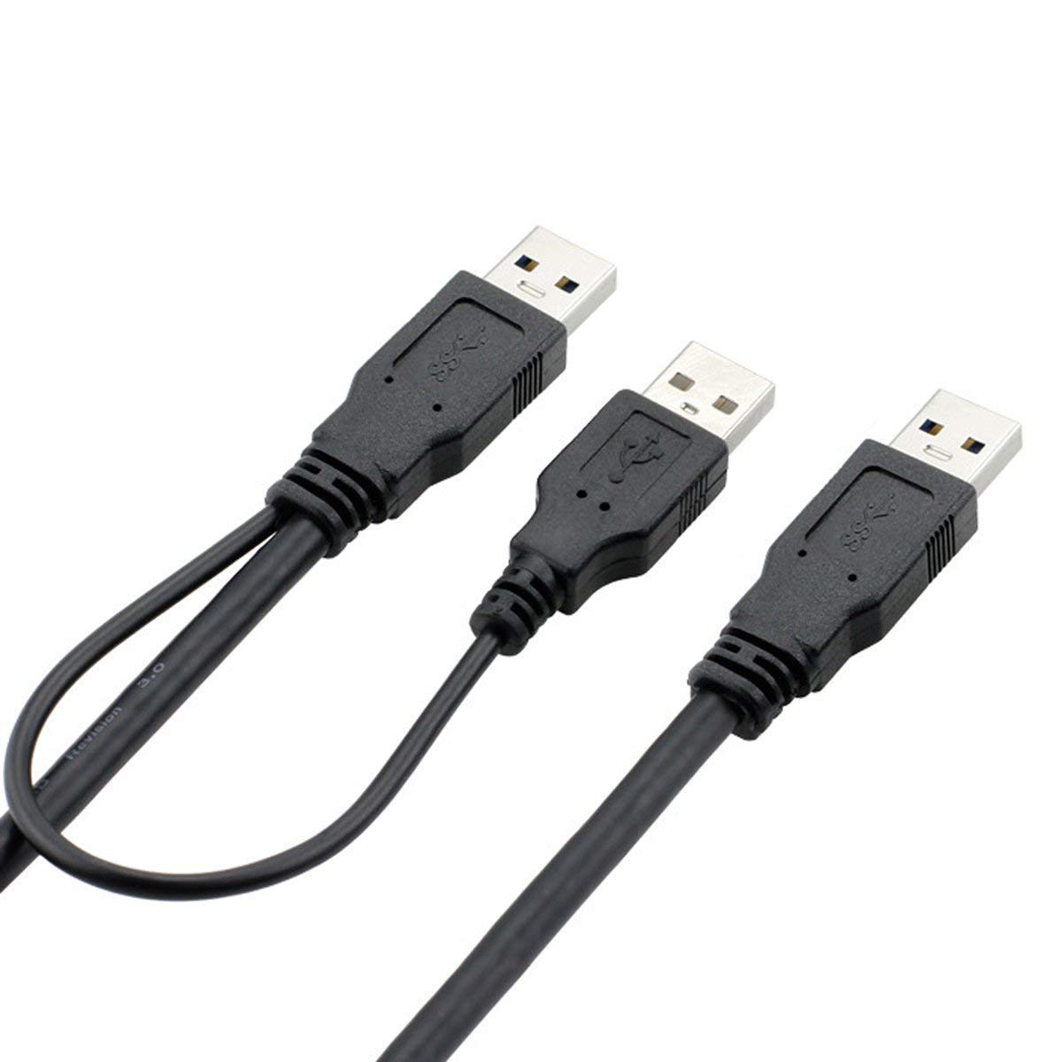 Cavo USB 3.0 a Y 2 maschio 1 femmina doppia alimentazione per pc dati