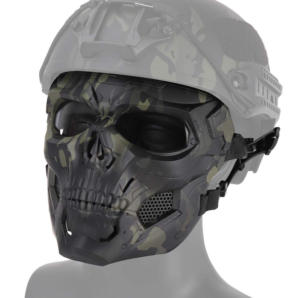 Maschera Softair Tattico Maschera Protettiva Skull Messenger Maschera per Halloween Caccia Paintball CS Wargame
