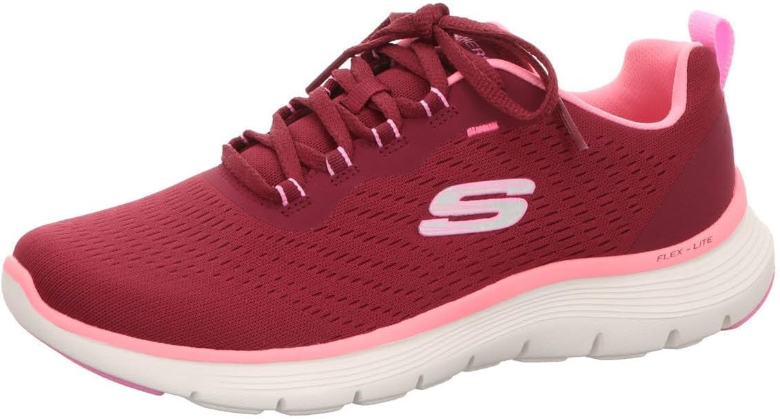 Skechers Women's Flex Appeal 5.0 New Path Trainers, Burgundy Mesh Pink Trim, 8 US - Image 2