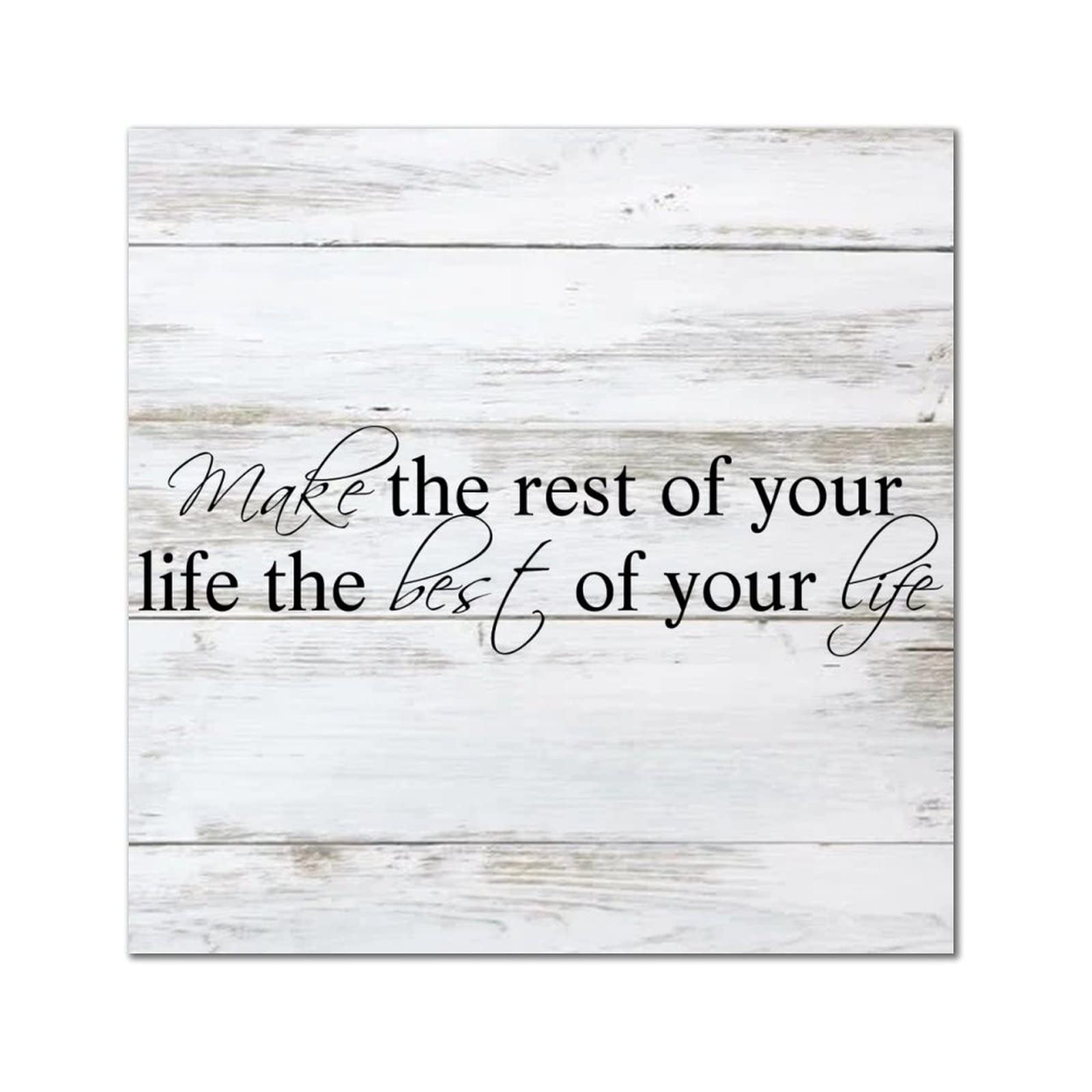 Plaque murale vintage en bois inspirante avec citation de vie positive