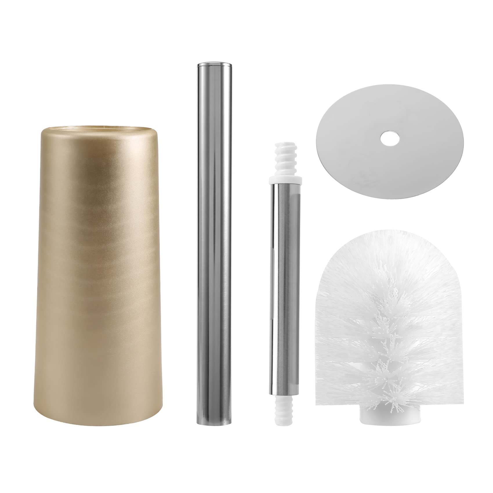 detee Stainless Steel Toilet Brush and Holder - Toilet Bowl Cleaner Brush Set for Bathroom Toilet (Gold)