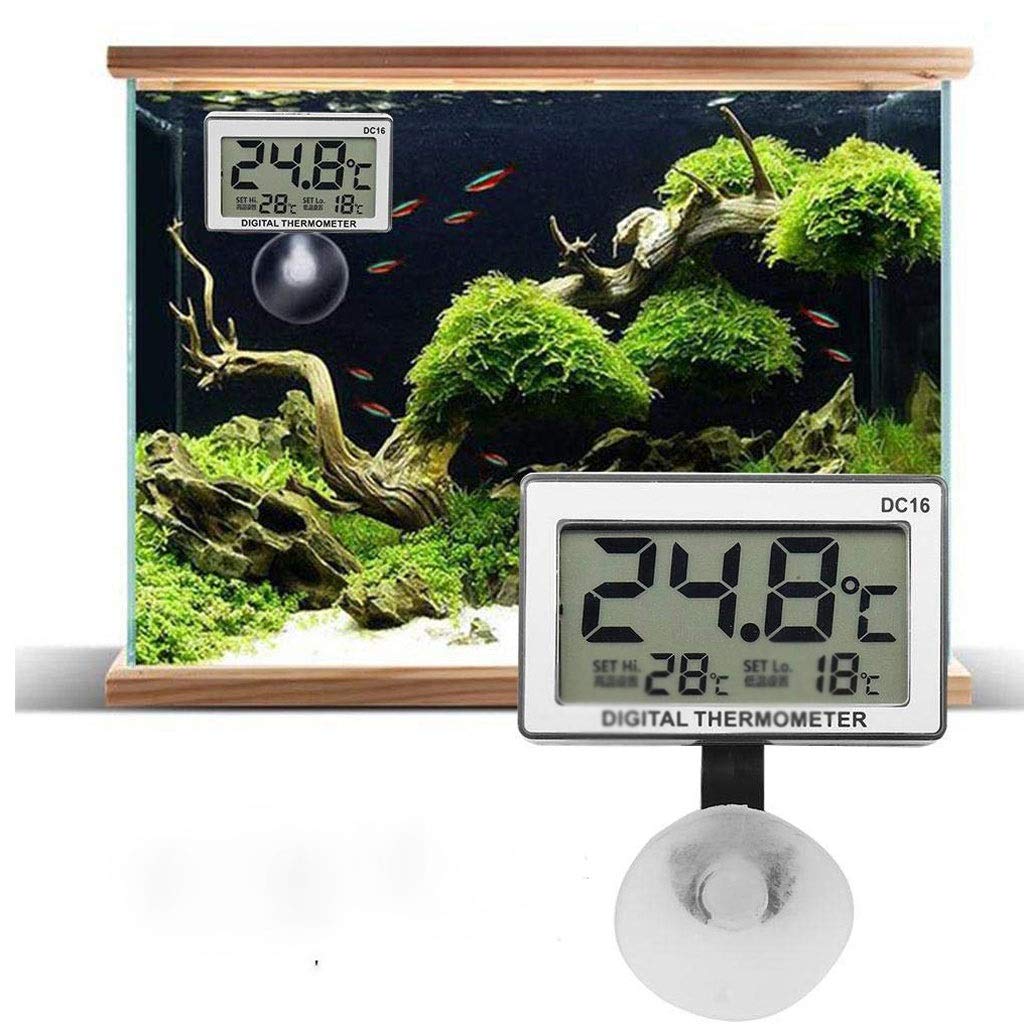 PNAWLLCF-65 Termómetro Digital Acuario del Acuario Termómetro con Pantalla LCD Grande Palo en el Monitor del Tanque de Agua for terrarios