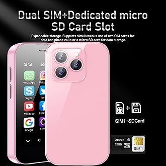 Mini Smartphone Unlocked 4G Mobile Phone 3.0 inches,Dual SIM,2600mAh Battery,2MP+5MP Camera,Face Unlock Student Pocket Cellphone