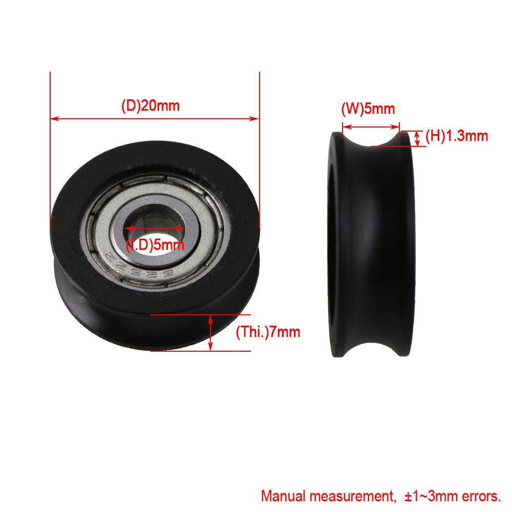 CNBTR Edelstahl Führungsrolle 12x50x13mm – 5 Stück U-Rillen Räder Für Garagentore, Schiebetüren & 3D-Drucker