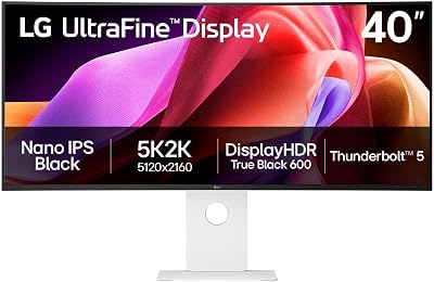 LG UltraWide™ 40U990A-W.AEU Ecran PC Ultra Large 40″ – Dalle IPS résolution WUHD (5120×2160), 5ms GtG 120Hz, DisplayHDR™600, DCI-P3 99% (CIE1976), FreeSync Premium