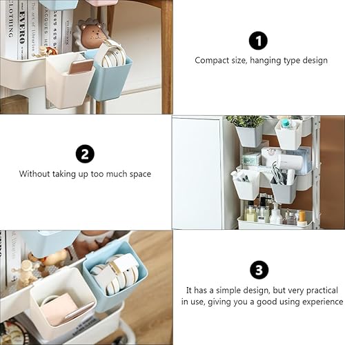 Miniatura 8 de Cabilock Cubo colgante pequeño para colgar sobre el gabinete, cubo de basura para ahorrar espacio, contenedor de basura colgante, cubo de basura de