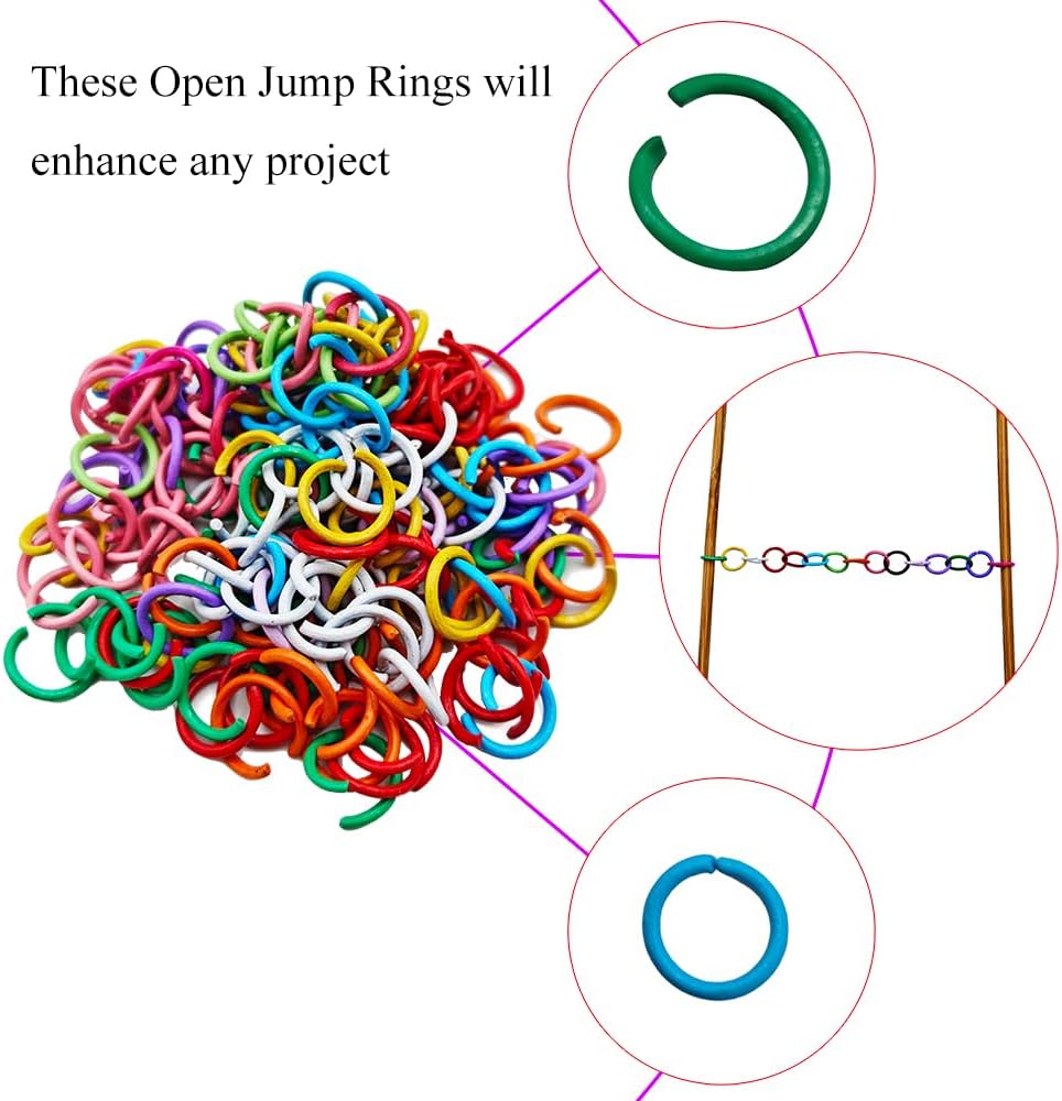 Colored Open Jump Rings Metal Single Jump Ring Iron O Ring Connectors 200 Pieces 6 mm 16 Colors Resistant to Tarnish for Keychain Necklace Bracelet Earring Pendant Bead Jewelry Finding Making Charm - Image 6