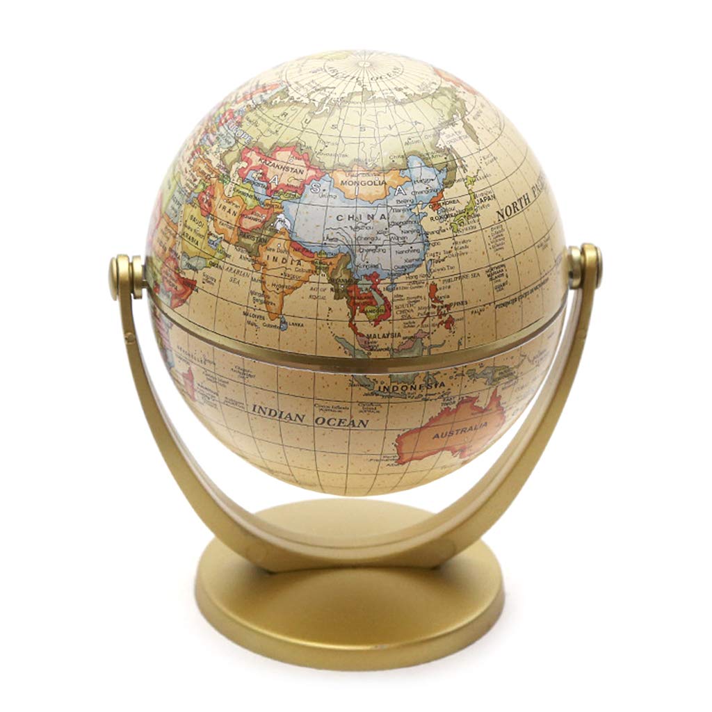 GUMEI Vintage English Edition Globe World Map Decoration Earth Globes with Base Geography Classroom Home Office Decoration