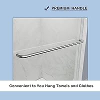 Vista 56 de SUNNY SHOWER B020, puertas de regadera deslizantes sin marco (56 - 60 x 72 pulgadas), cristal de 1/4 pulgada, acabado cromo