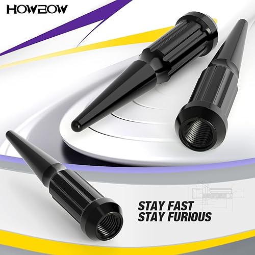 Miniatura 6 de Tuercas de clavija M14 x 15 juego de 32 tuercas negras con llave para Chevy Silverado 2500hd 3500hd GMC Sierra Yukon Dodge Ram 2500 3500 Ford F250