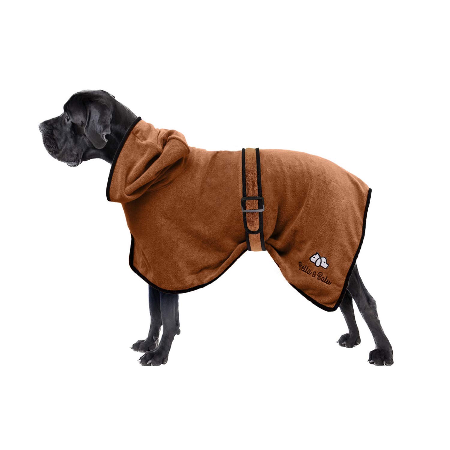 Bella & Balu Albornoz para Perro XL de Microfibra Absorbente – Toalla para Perros para Secado Tras el baño o el Paseo bajo la Lluvia (6 Tallas - 3 Colores)