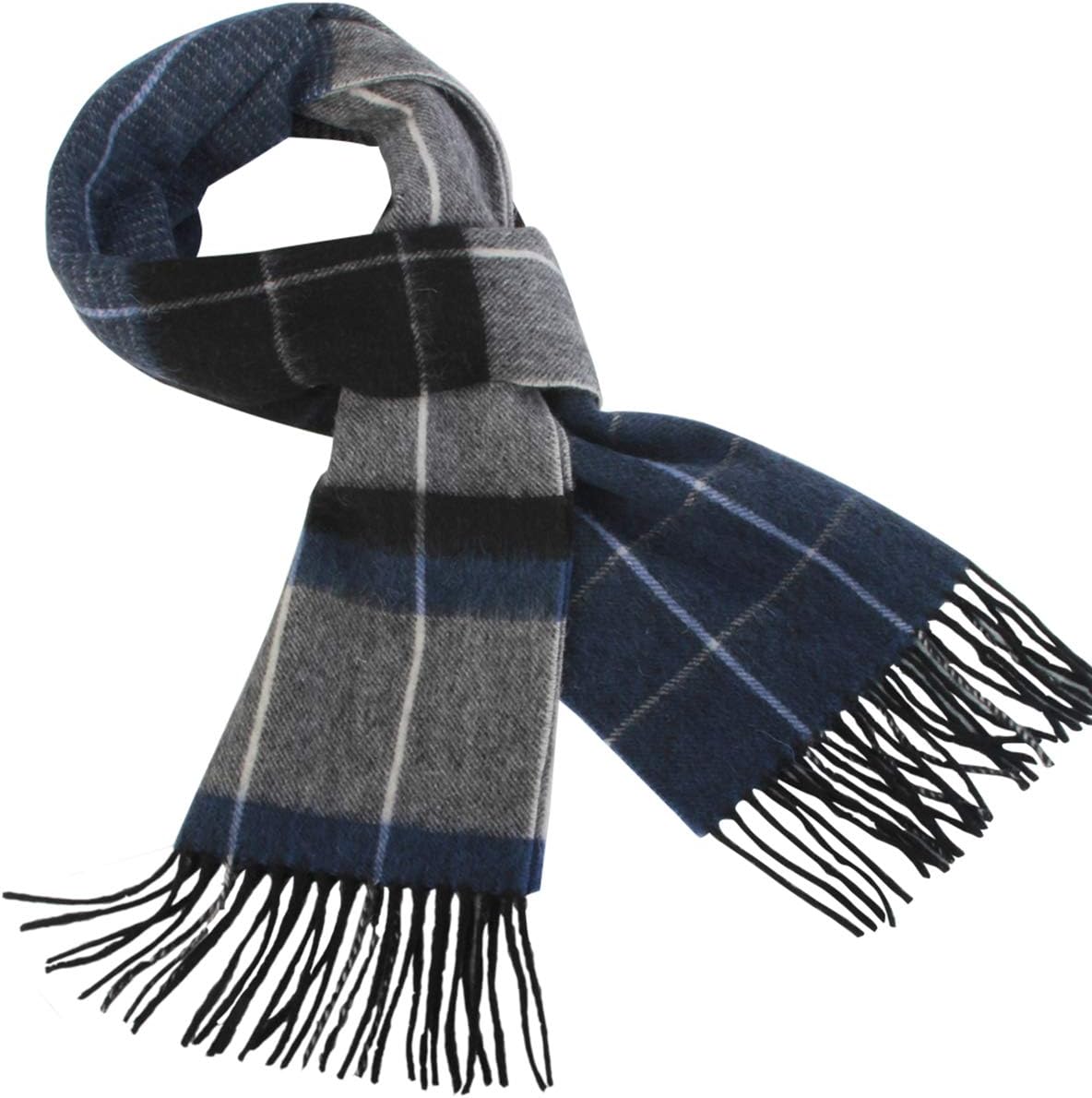 100% Wool Mens Scarf Plaid Winter Warm Fashion knit Scarfs For Men