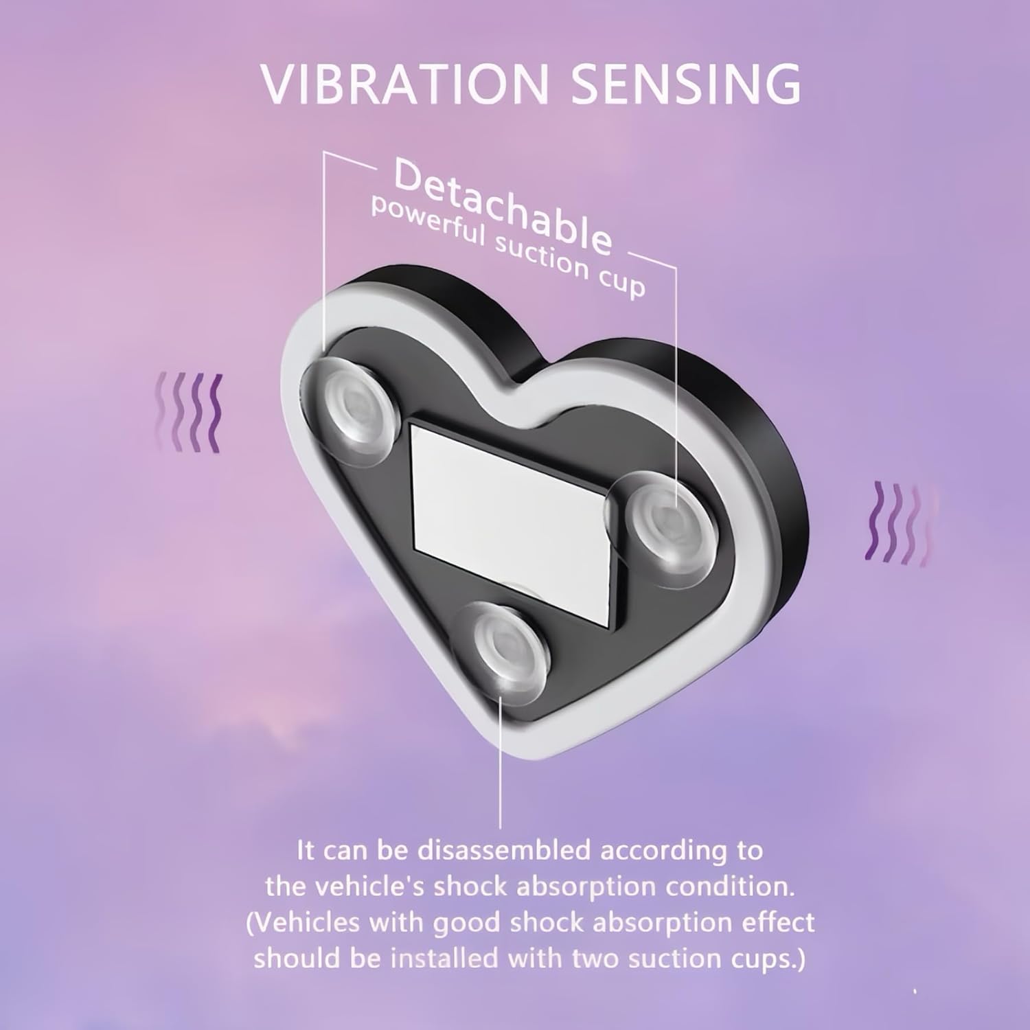 Car Atmosphere Light,2026 Solar Powered Heart-Shaped LED Lamp with Four Colors, Wireless Installation for Night Driving, Shine for Love, Create a Romantic Atmosphere (Four Colors)