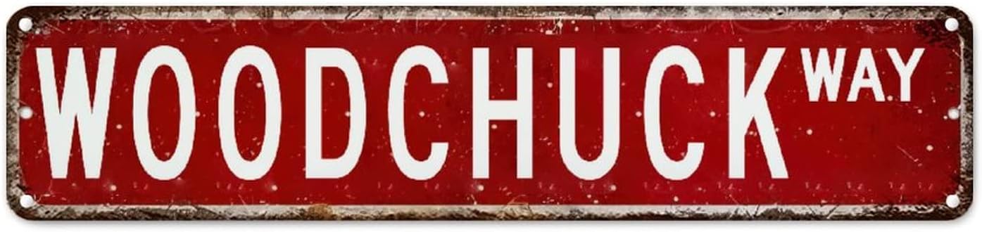 Woodchuck Retro Metal Wall Sign Metal Street Sign Gift for Woodchuck Lover Metal Tin Signs Pet Animal Breed Name Hanging Novelty Sign Farmhouse Decor Home Quality Sign for Yard Garage Bar Coffee