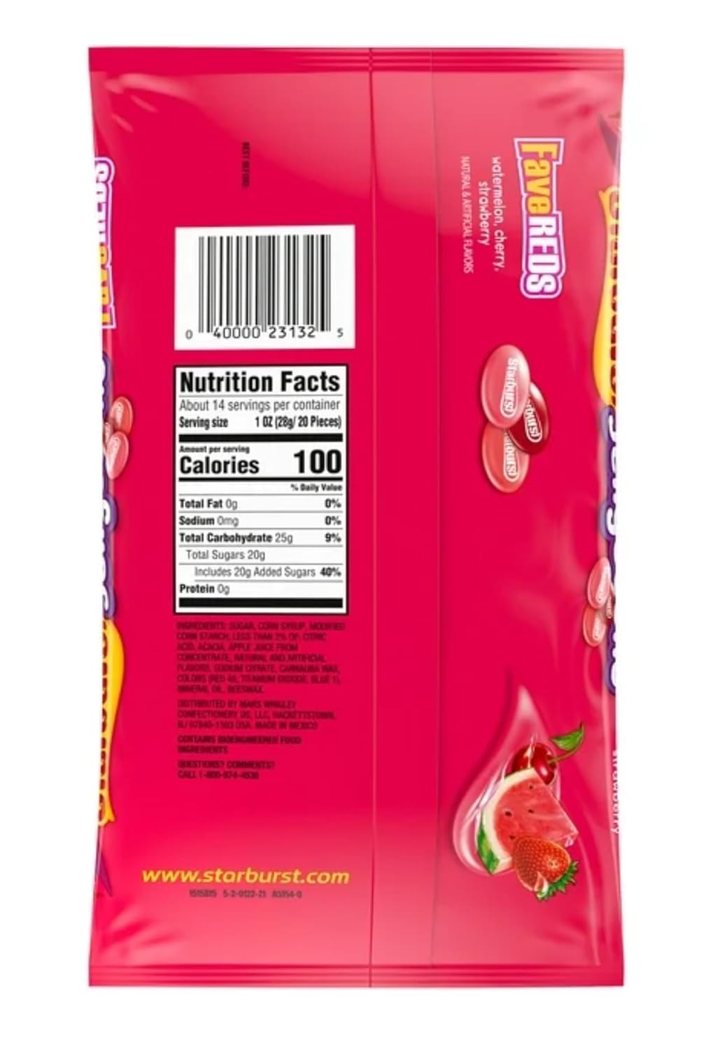 Starburst Fave Red Jelly Beans - Pack of 2 - Classic Red Flavors That are a Fan Favorite - Perfect for On the Go Snacking - Great for Sharing
