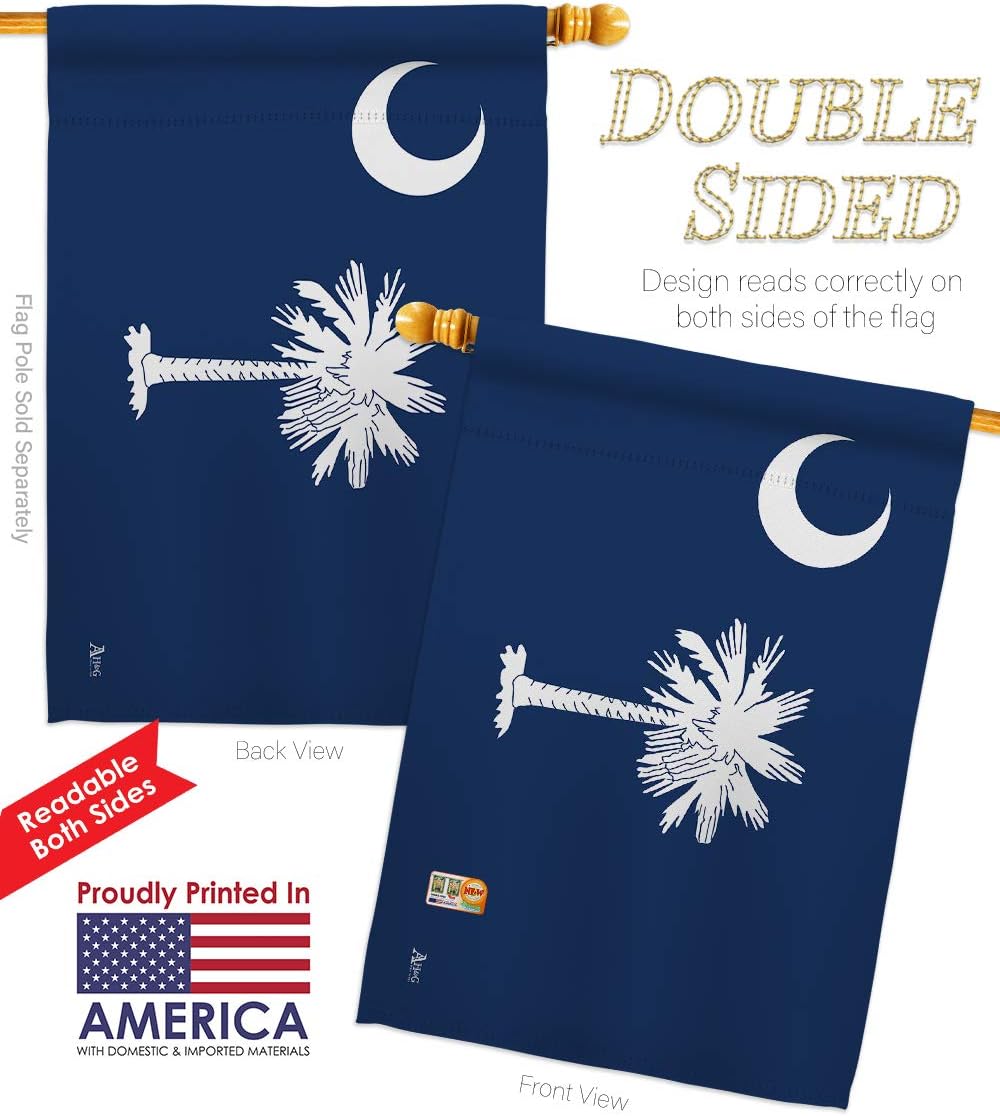 South Carolina House Flag Americana States USA American Territories Republic Country Particular Area Small Decorative Gift Yard Banner Double-Sided Made In 28 X 40