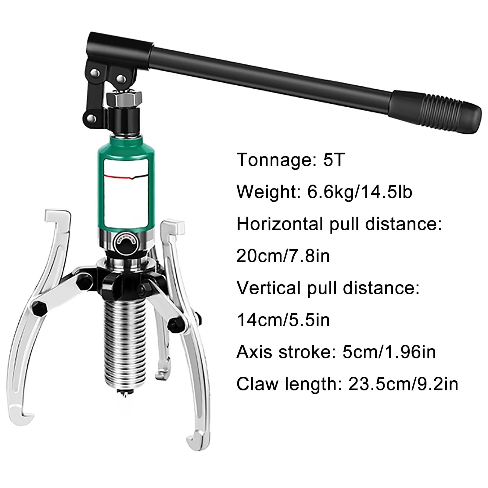 Kit extractor de rodamientos, herramienta hidráulica universal con bomba gruesa, 2/3 mandíbulas intercambiables para engranajes, rodamientos, poleas - Equipo mecánico esencial