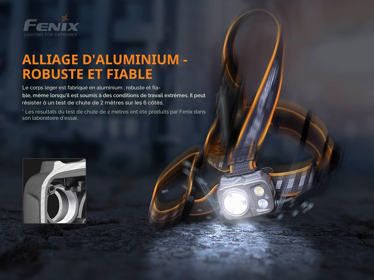 Fenix HP25R V2.0, 21700 Lampe frontale alimentée en plein air, travail, recherche et sauvetage, blanc, rouge