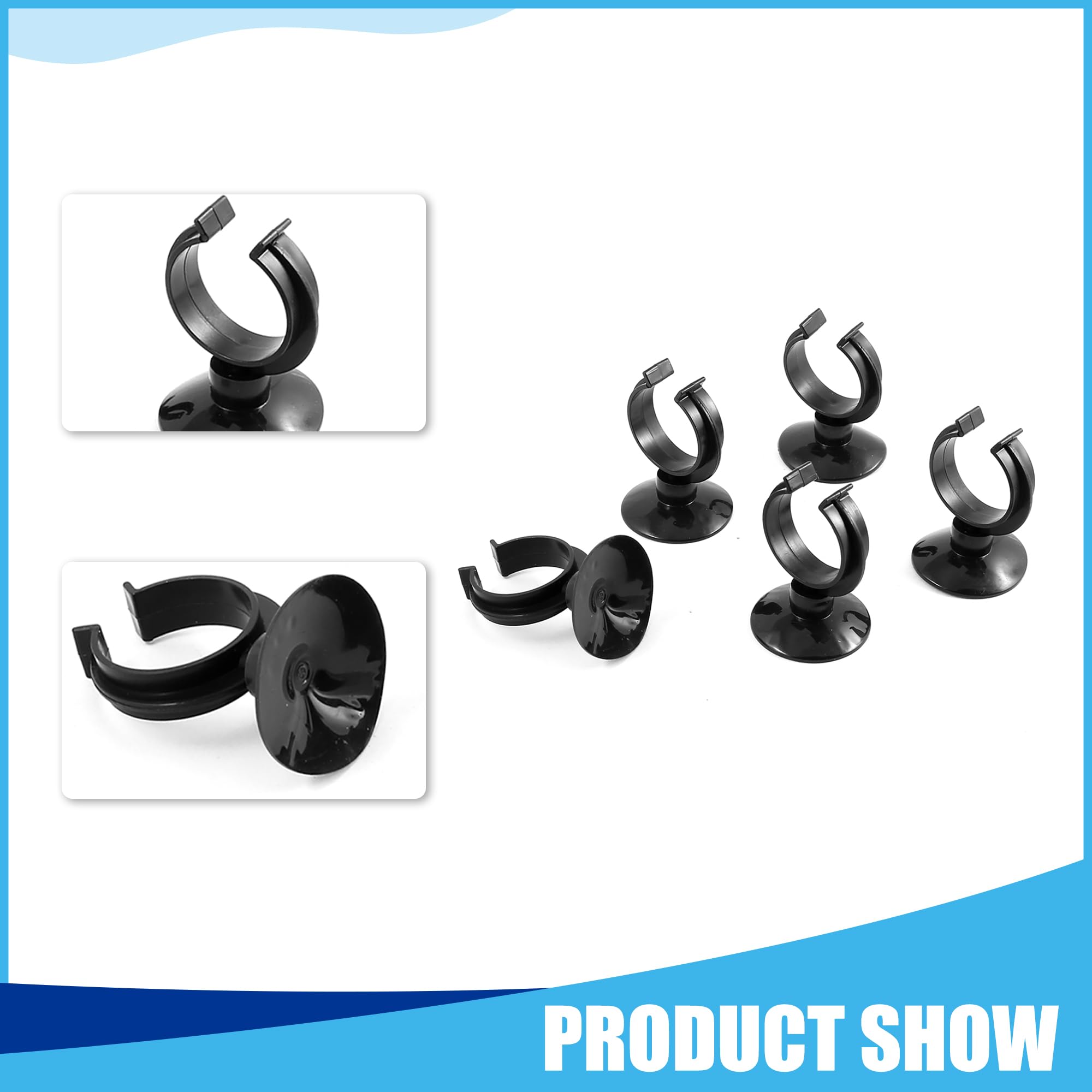 CAPASTEC Aquarium Heater Clips, Aquarium Heater Suction Suckers for Fish Tanks (Black 5pcs), 1.5 Inches - Image 2