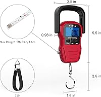 Vista 2 de HEETA Báscula de peso de pescado con pantalla LCD retroiluminada, hasta 110 libras/50 kg, báscula digital portátil para colgar peces con gancho