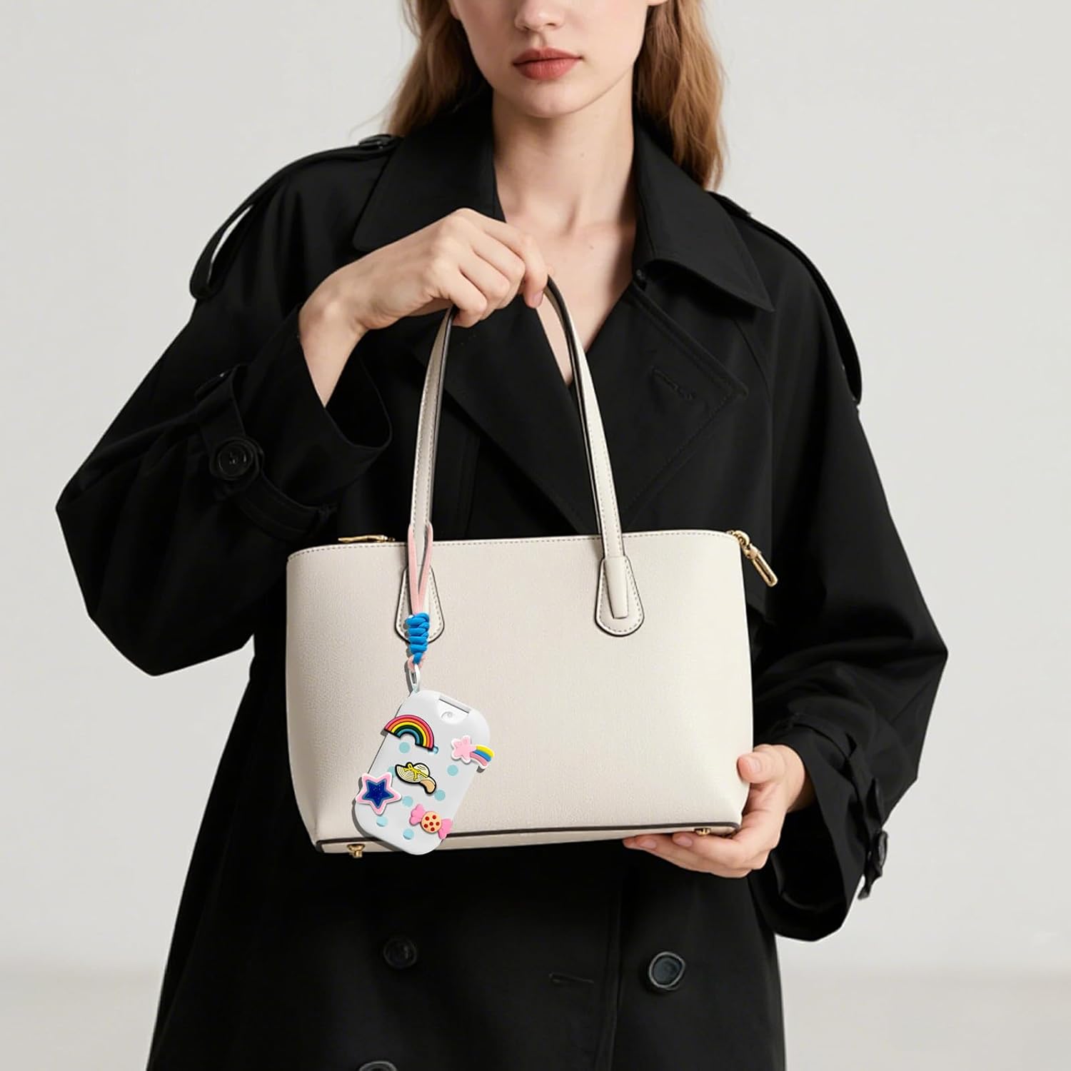 EVA Case for Touchland Mist 1 FL.OZ(30mL),With 5 Charms & Keyring, Stylish Cute Hand Sanitizer Spray Accessory,Lightweight & Portable for Travel-Purple - Image 2